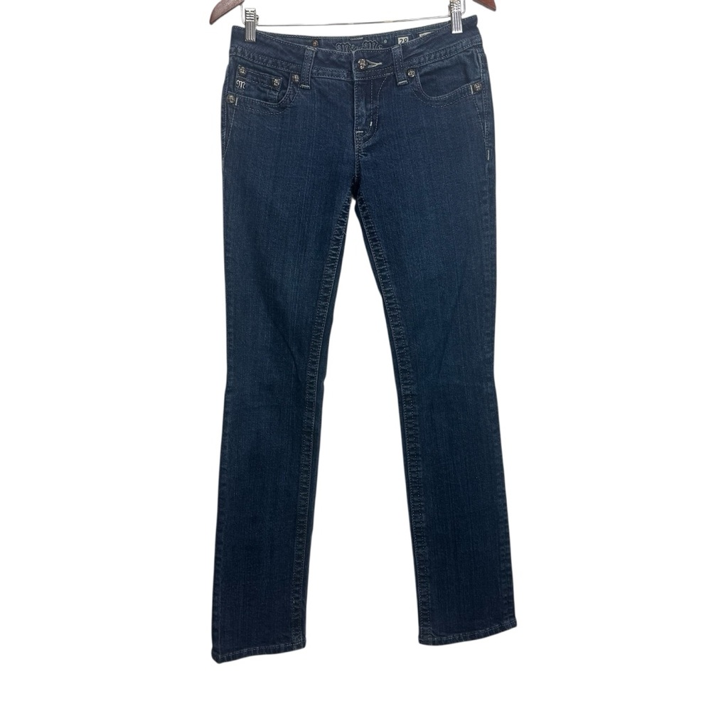Miss Me Dark Blue Straight Women's Jeans Size 28
Inseam 34 Bling Pockets